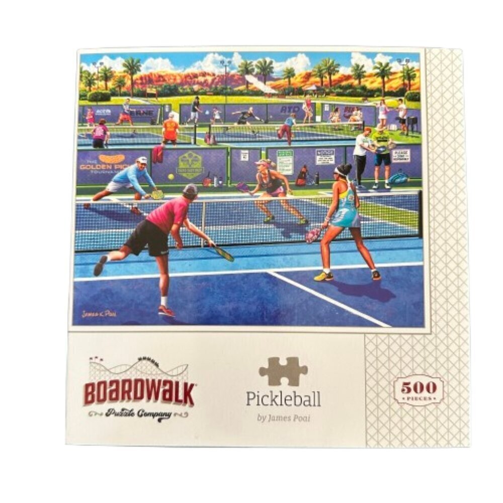 500 Piece Boardwalk High Quality PICKLEBALL Themed Jigsaw Puzzle
